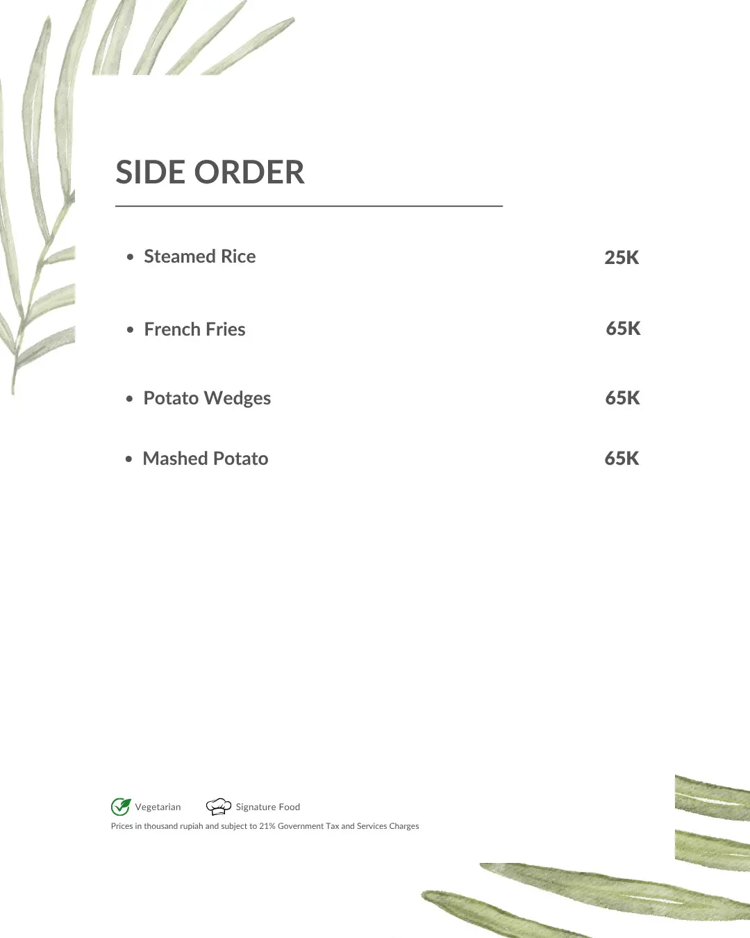 SIDE ORDER