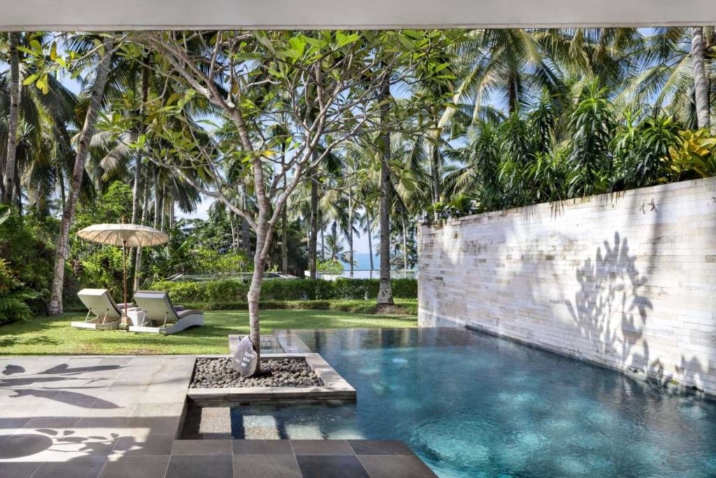 Tropical garden and private pool area at Ocean Pool Villa, Kelapa Retreat West Bali